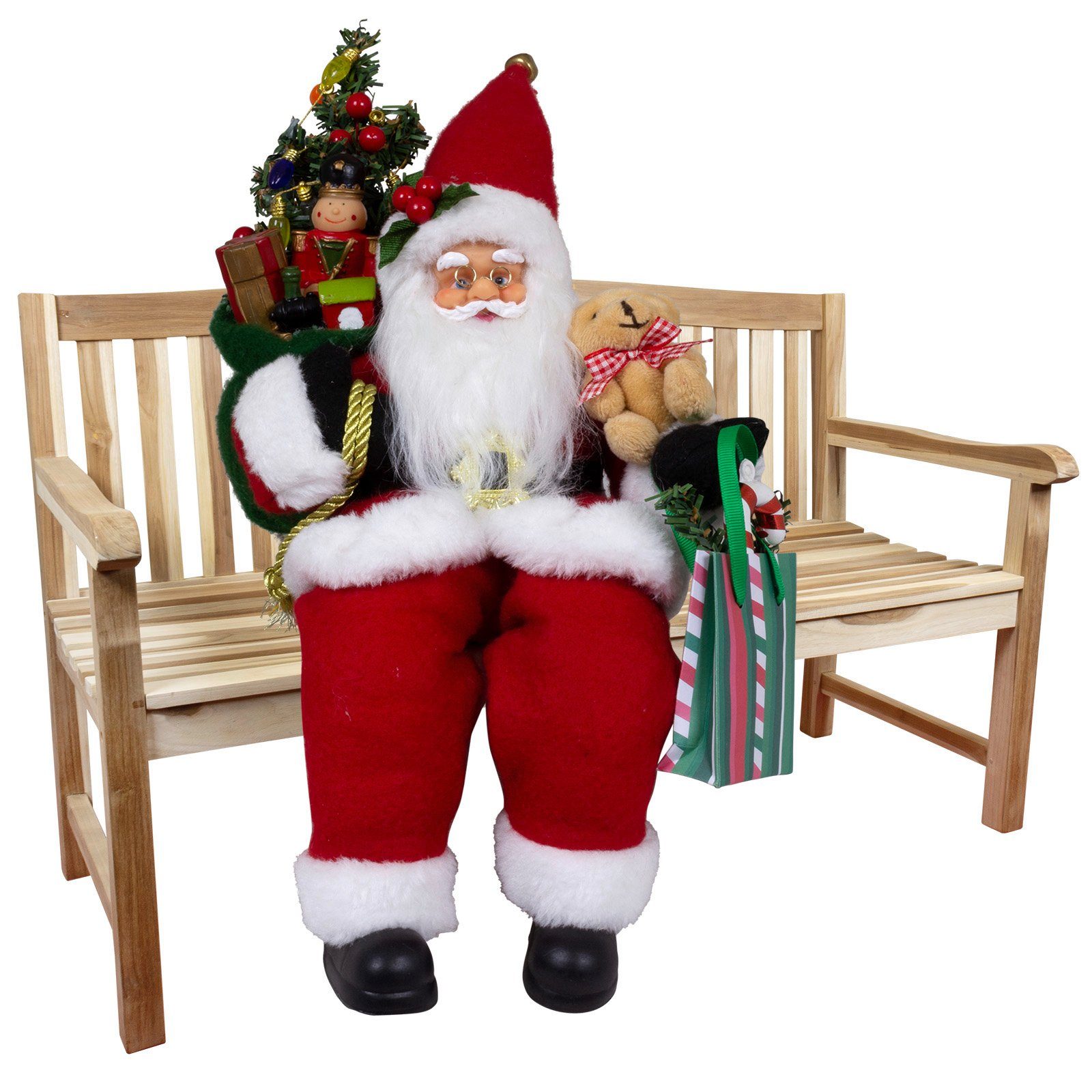 Kjell 1 Paradise Christmas Hinsetzen 30cm, sitzend / Kantenhocker 45cm (Dekofigur zum St., rot, Weihnachtsmann Weihnachtsdeko),