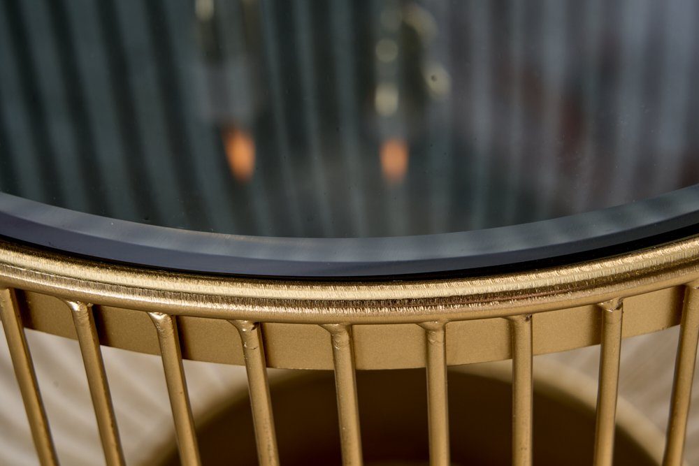 riess-ambiente Beistelltisch VARIATION Ø50cm gold / schwarz (Einzelartikel, 1-St), Wohnzimmer · Glas · Metall · rund · Handmade · Modern Design – Bild 4 von 5