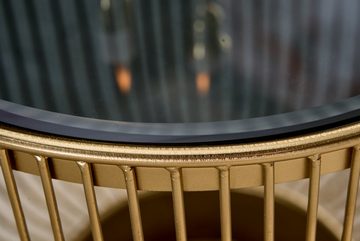 riess-ambiente Beistelltisch VARIATION Ø50cm gold / schwarz (Einzelartikel, 1-St), Wohnzimmer · Glas · Metall · rund · Handmade · Modern Design