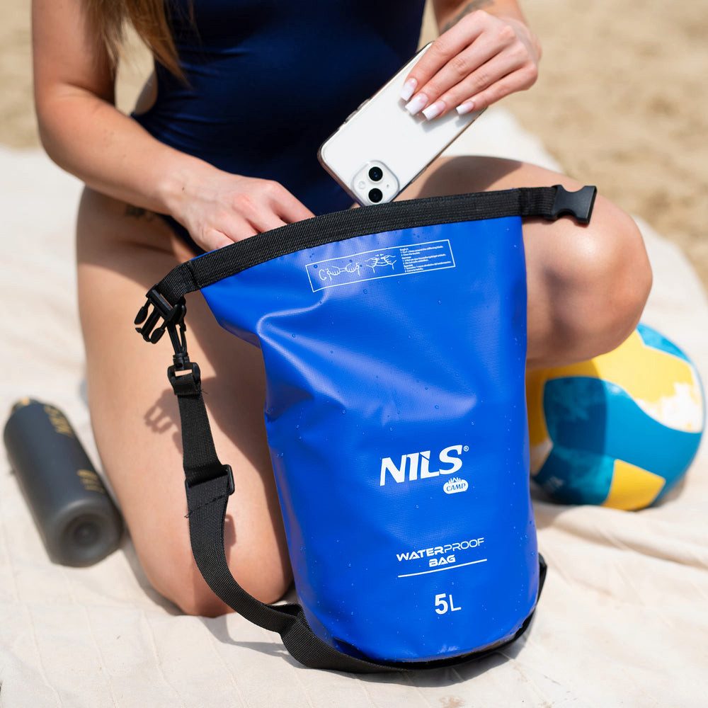 NILS CAMP Packsack Trockentasche Trockenbeutel Rollbeutel (Spar-Set, 1-tlg., 40 x 17 cm wasserdicht), wasserdicht, Rollverschluss, Schultergurt, leicht