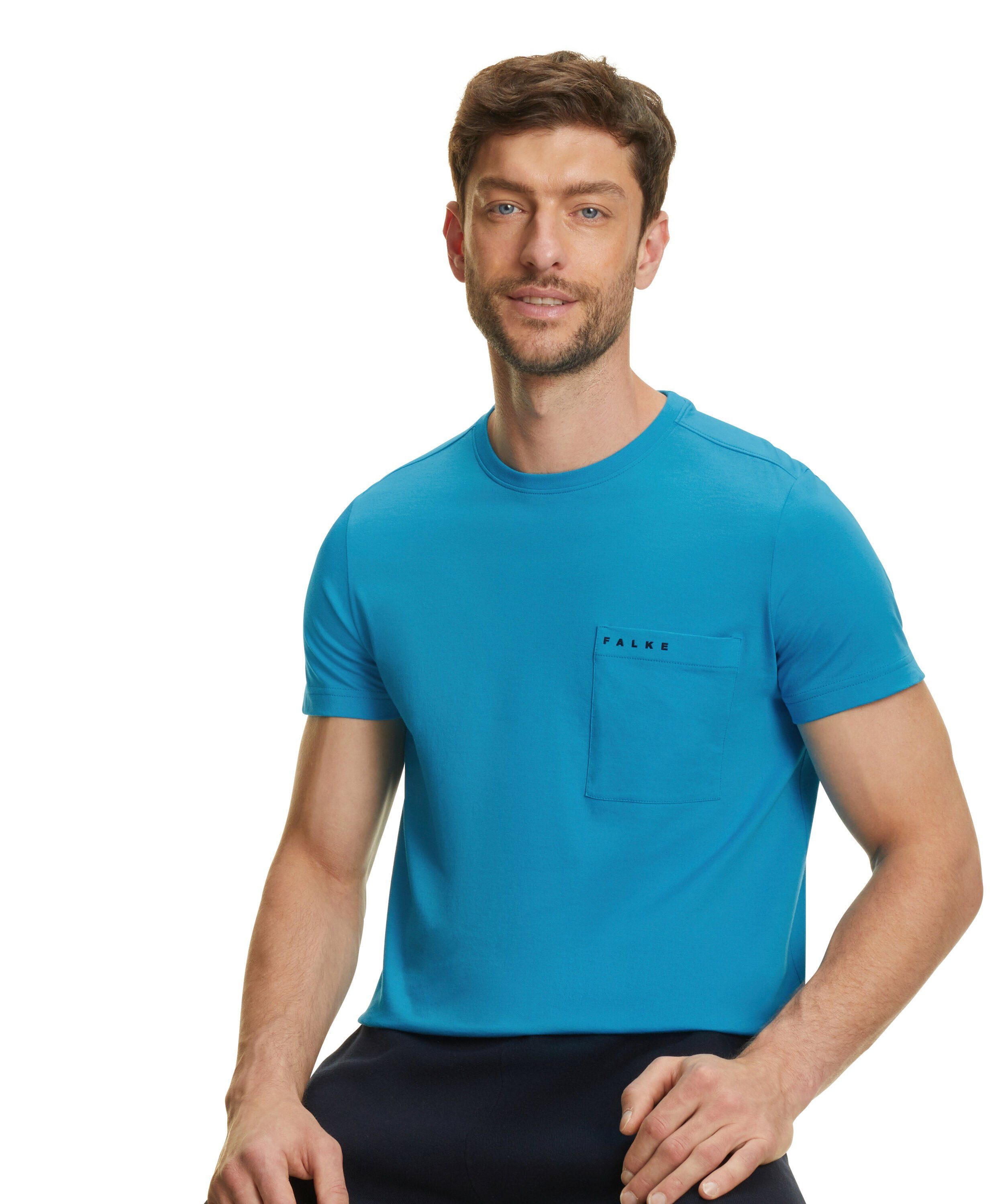 FALKE (1-tlg) Pima-Baumwolle ocean aus (6836) hochwertiger T-Shirt
