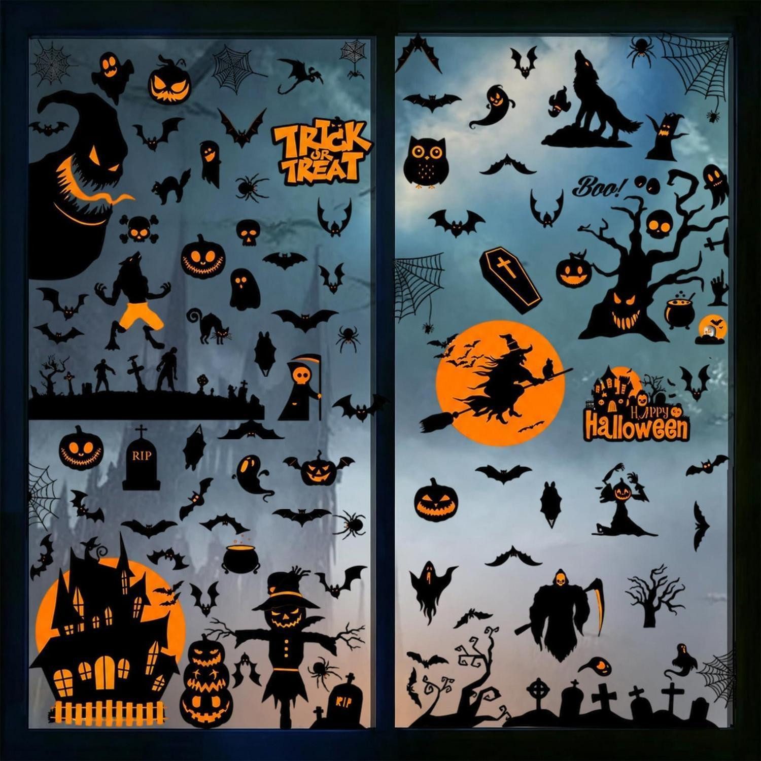 LuxusKollektion Fensterbild Halloween Fensteraufkleber Halloween Deko Set