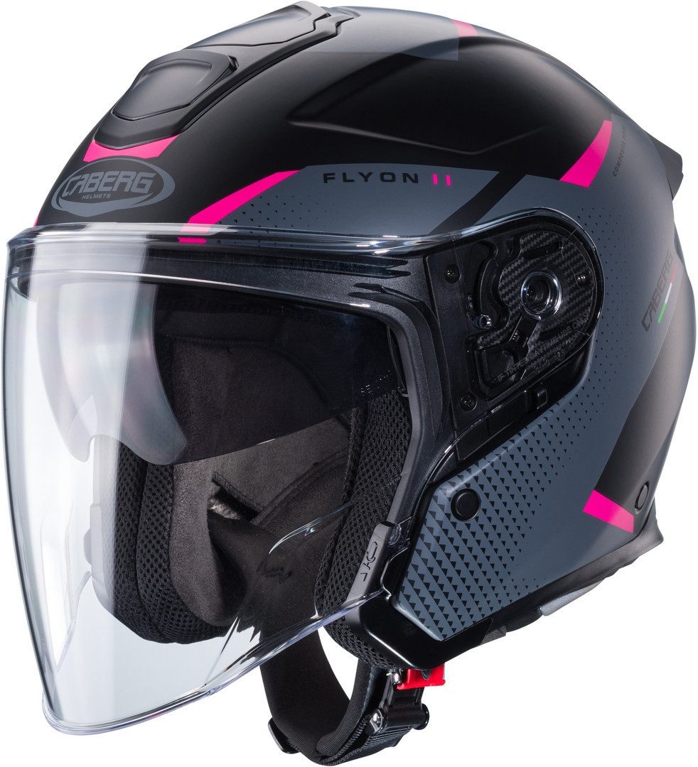 Caberg Motorradhelm Flyon II Boss Jethelm, Vorbereitet Für Kommunikationssystem,integriertes Sonnenvisier