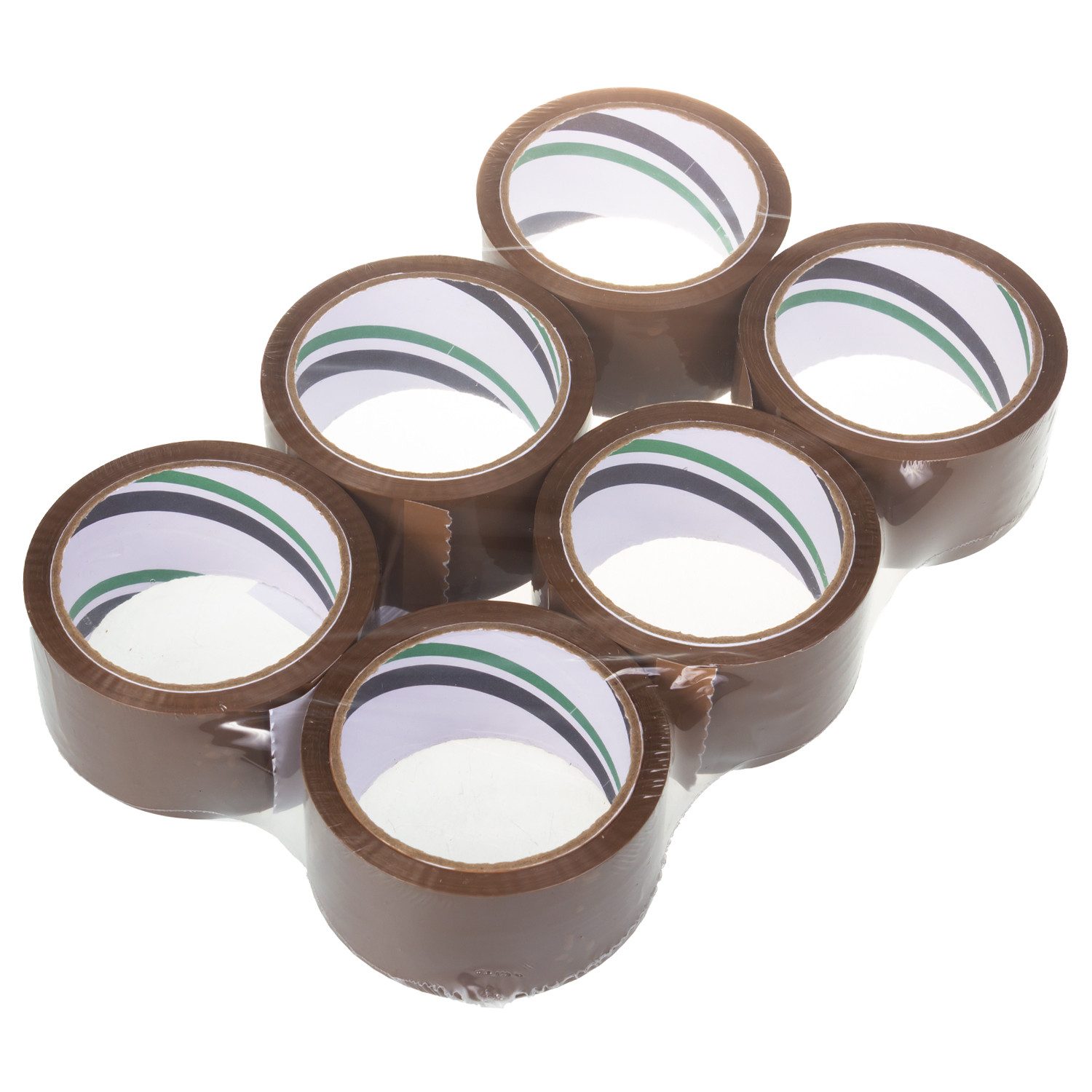 Green Team ECO Klebeband 6x Braunes Acryl-Klebeband 54m 48mm (6-St) Selbstklebendes Acryl-Verpackungsband