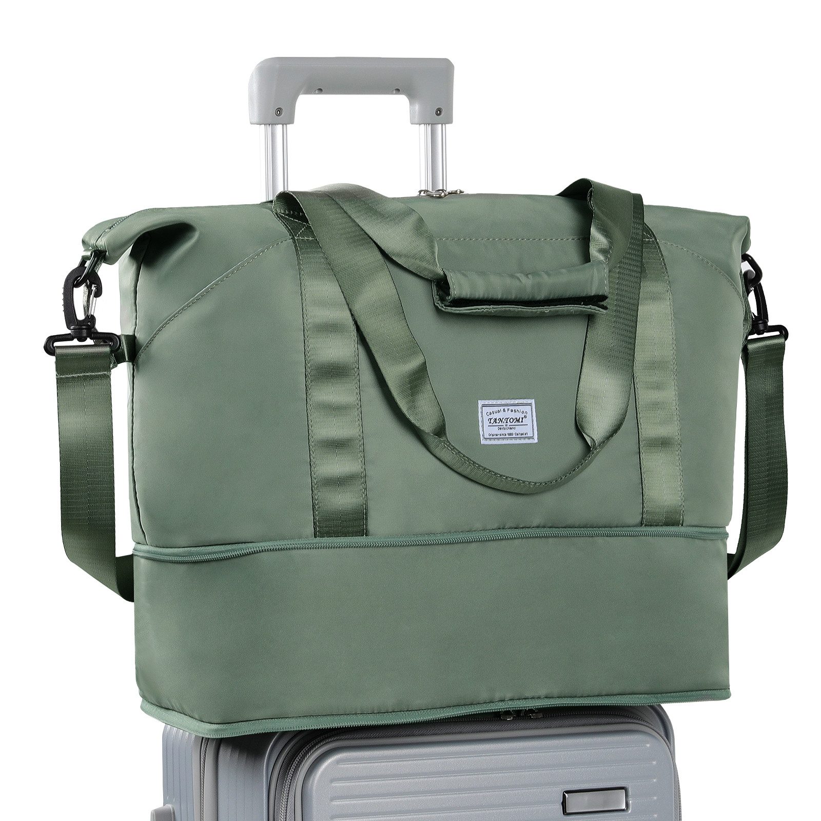 TAN.TOMI Reisetasche Erweiterbares Reisetasche Damen Herren Sporttasche 42x28x23 Handgepäck (Erweiterbares Weekender Bag mit Nassfach), Schwimmtasche Wasserdicht Travel Bag Fitnesstasche Trainingstasche