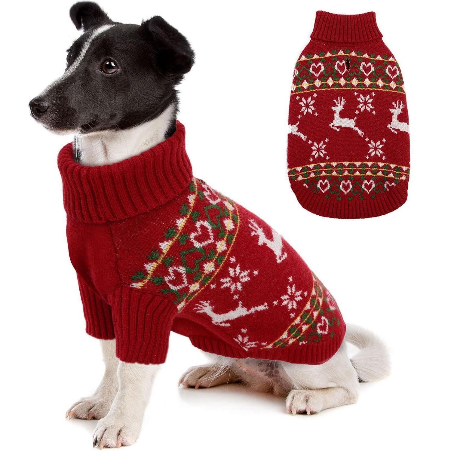 LuxusKollektion Hundepullover Weihnachtspullover Hund Rentier Rot S