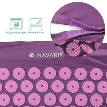 Navaris Akupressurmatte 2in1 Akupressur Massage Set - Matte und Kissen - Violett (1-St)