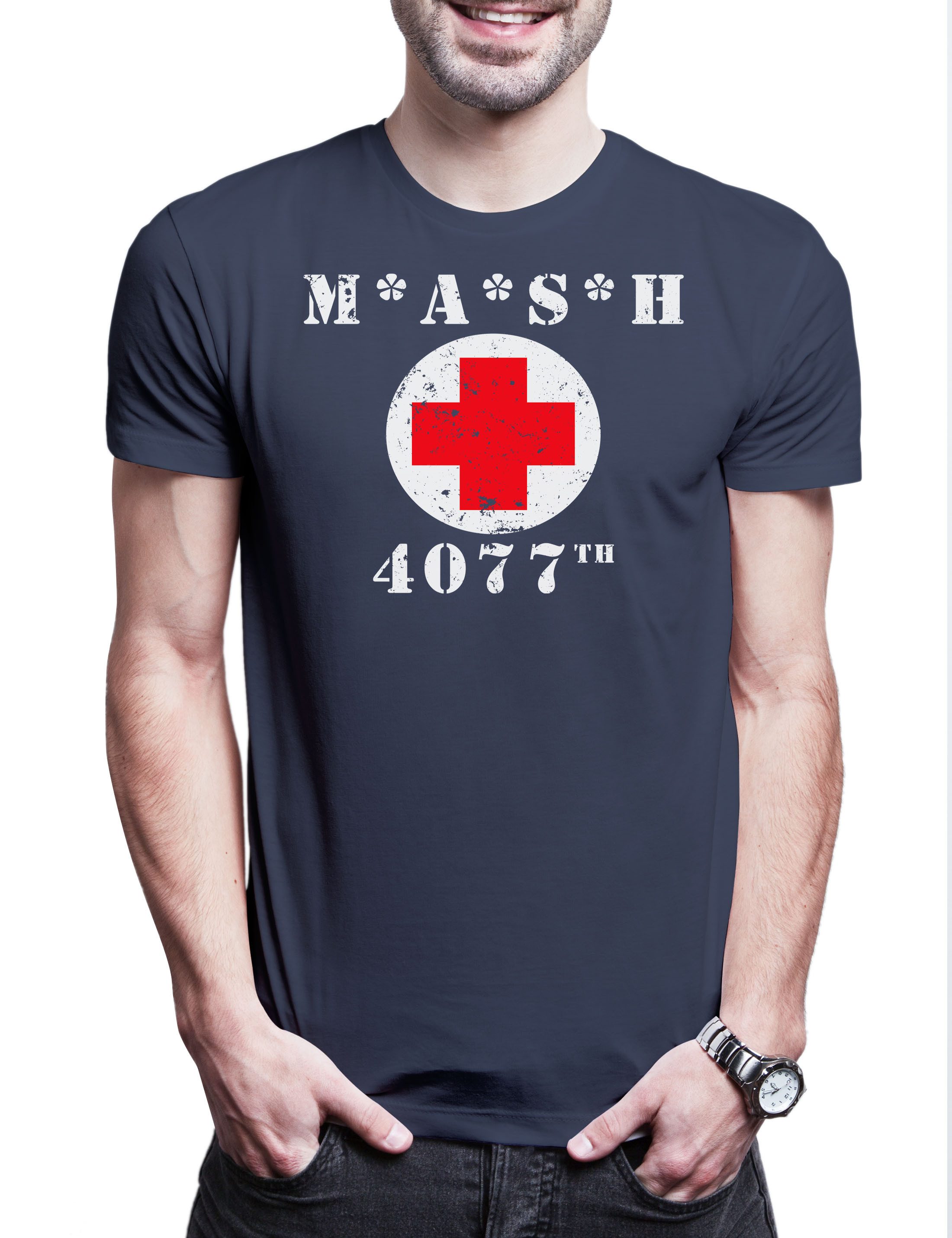 Urban Backwoods Print-Shirt MASH Logo Herren T-Shirt 4077th M.A.S.H. Army Symbol TV Doctors Series (1-tlg) Serie Larry Gelbart Mobile