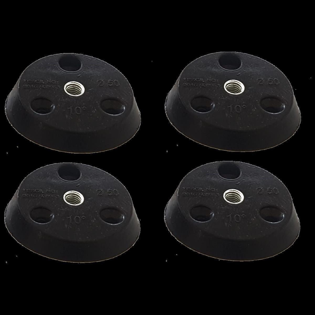 HOOZ Möbelfuß 4er Set Montageplatten für Möbelfüße schwarz, 10° angewinkelt