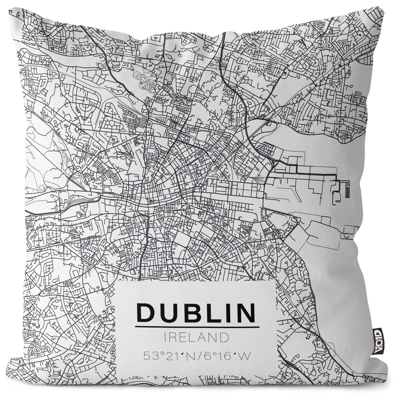 Kissenbezug, VOID (1 Stück), Landkarte Stadt Dublin Irland Grossbritannien Europa