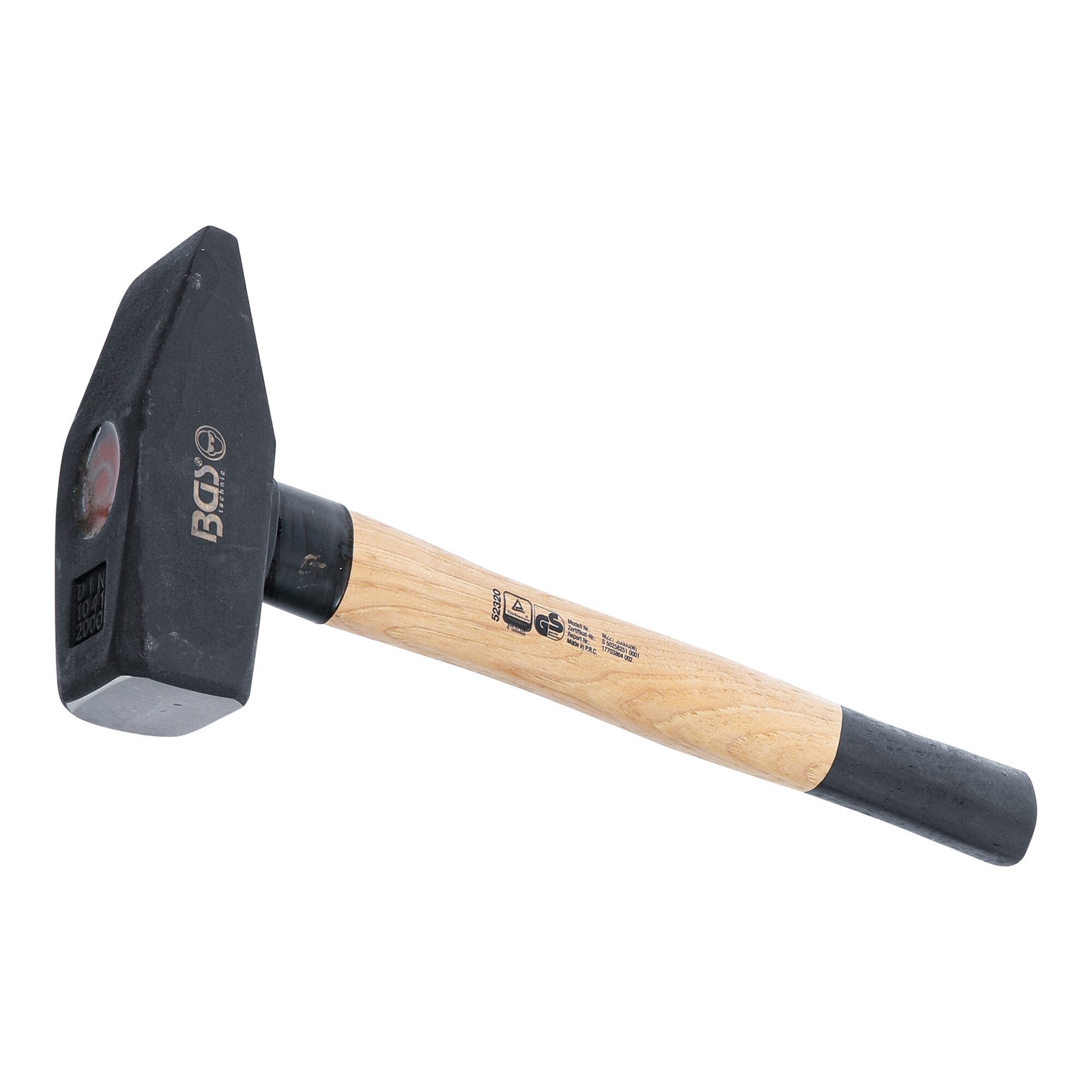 BGS technic Hammer BGS Schlosserhammer 52320, Hickory-Stiel, DIN 1041, 2000 g