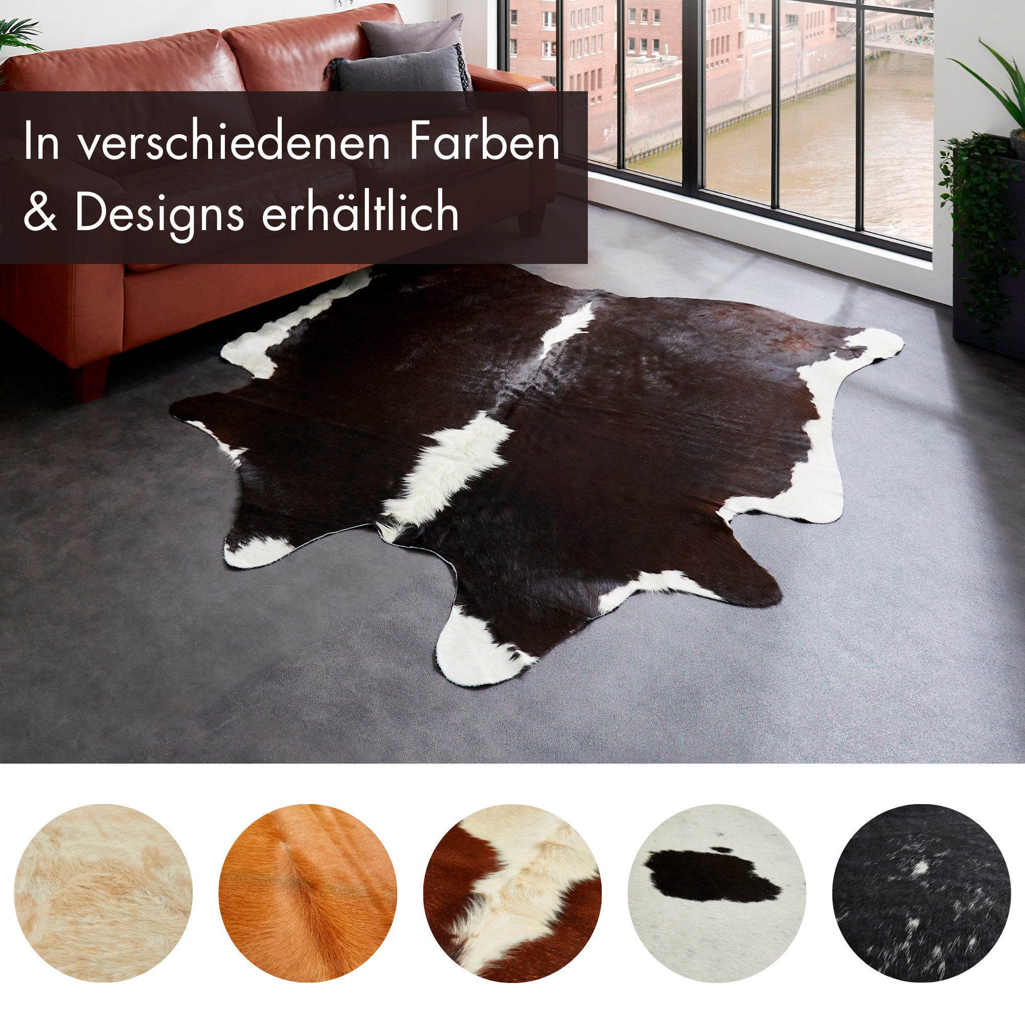 LUXOR living Fellteppich Rinderfell, fellförmig, Höhe: 2 mm, echtes Rinderfell, Naturprodukt - daher ist jedes Fell ein Einzelstück