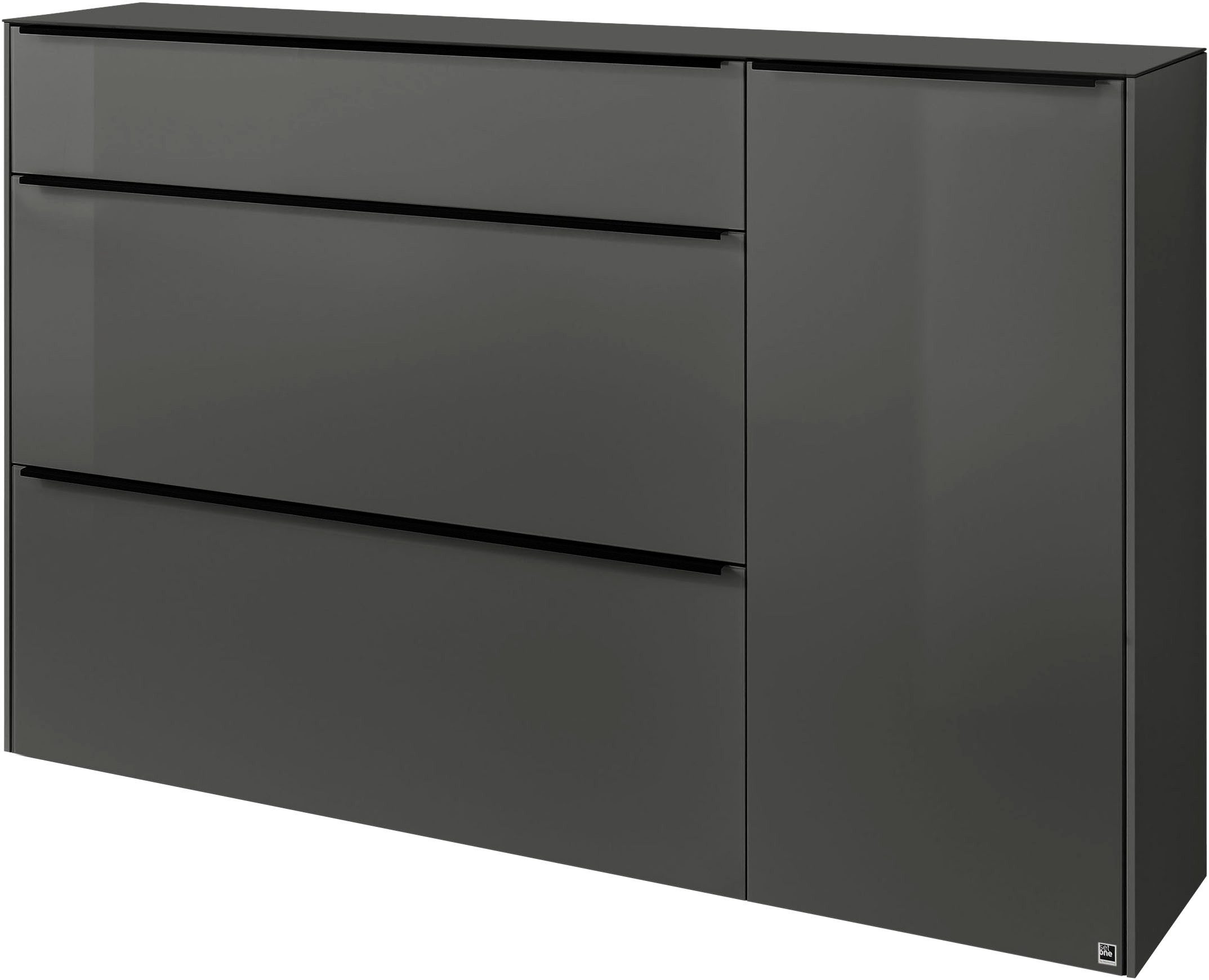 set one by Musterring Sideboard reno-Dielen (1 St), 1 Schubkasten, 2 Klappen, 1 Tür, Glasfronten in 2 Farben, 160 x 104 cm