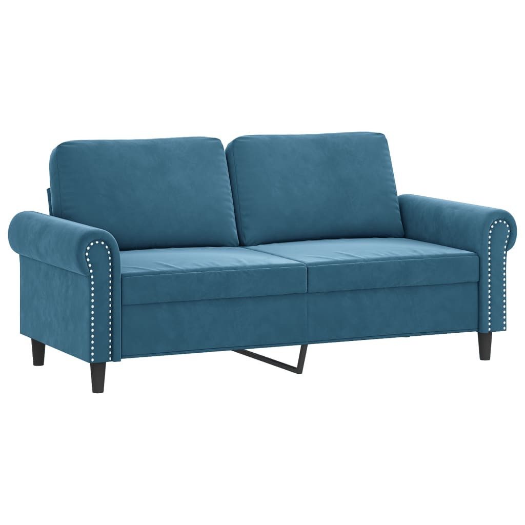 vidaXL Sofa 2-Sitzer-Sofa Blau 140 cm Samt