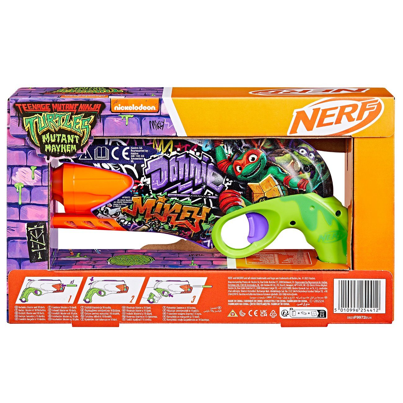 Hasbro Blaster TMNT Revolver-Blaster mit Hammer-Action, Der Nerf TMNT Blaster im Mutant Mayhem Design bietet die beliebte einh