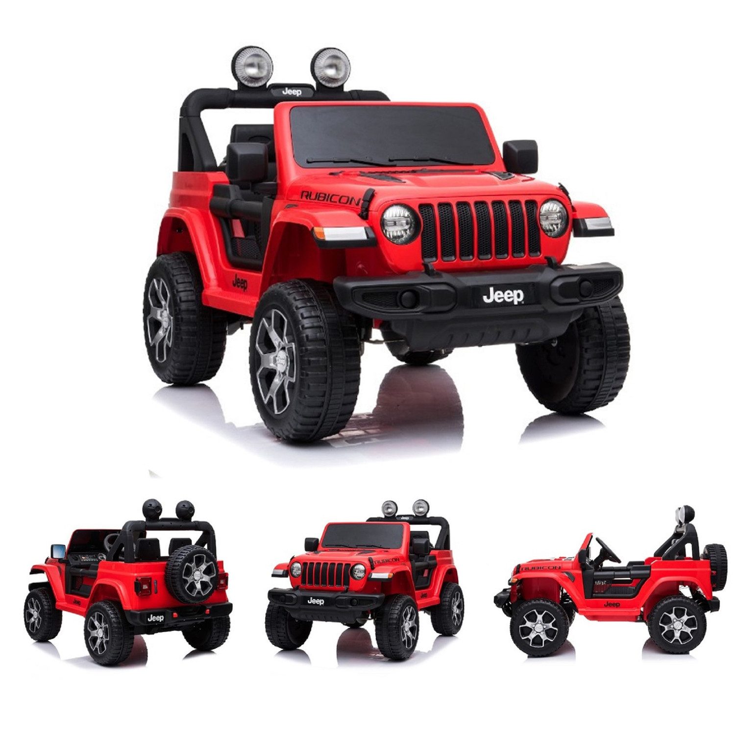 ES-Toys Elektro-Kinderauto Kinder Elektroauto Jeep, Belastbarkeit 40 kg, Wrangler Rubicon EVA Reifen Allrad lizenziert