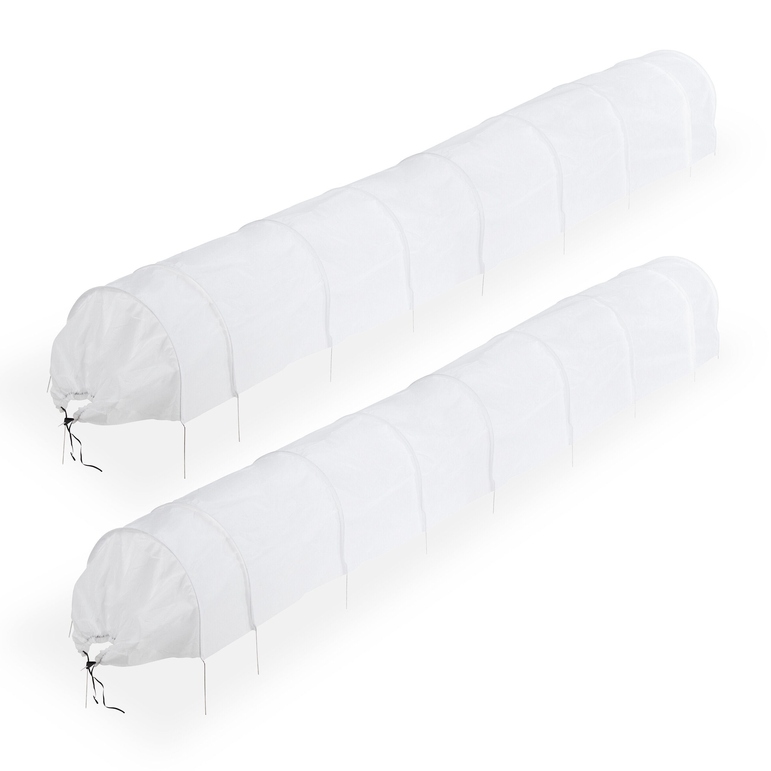 relaxdays Pflanztunnel aus Vlies 5 m 2er Set, BxTxH: 50 x 500 x 53 cm, BxLxH: 50 x 500 x 53 cm, 2-St.