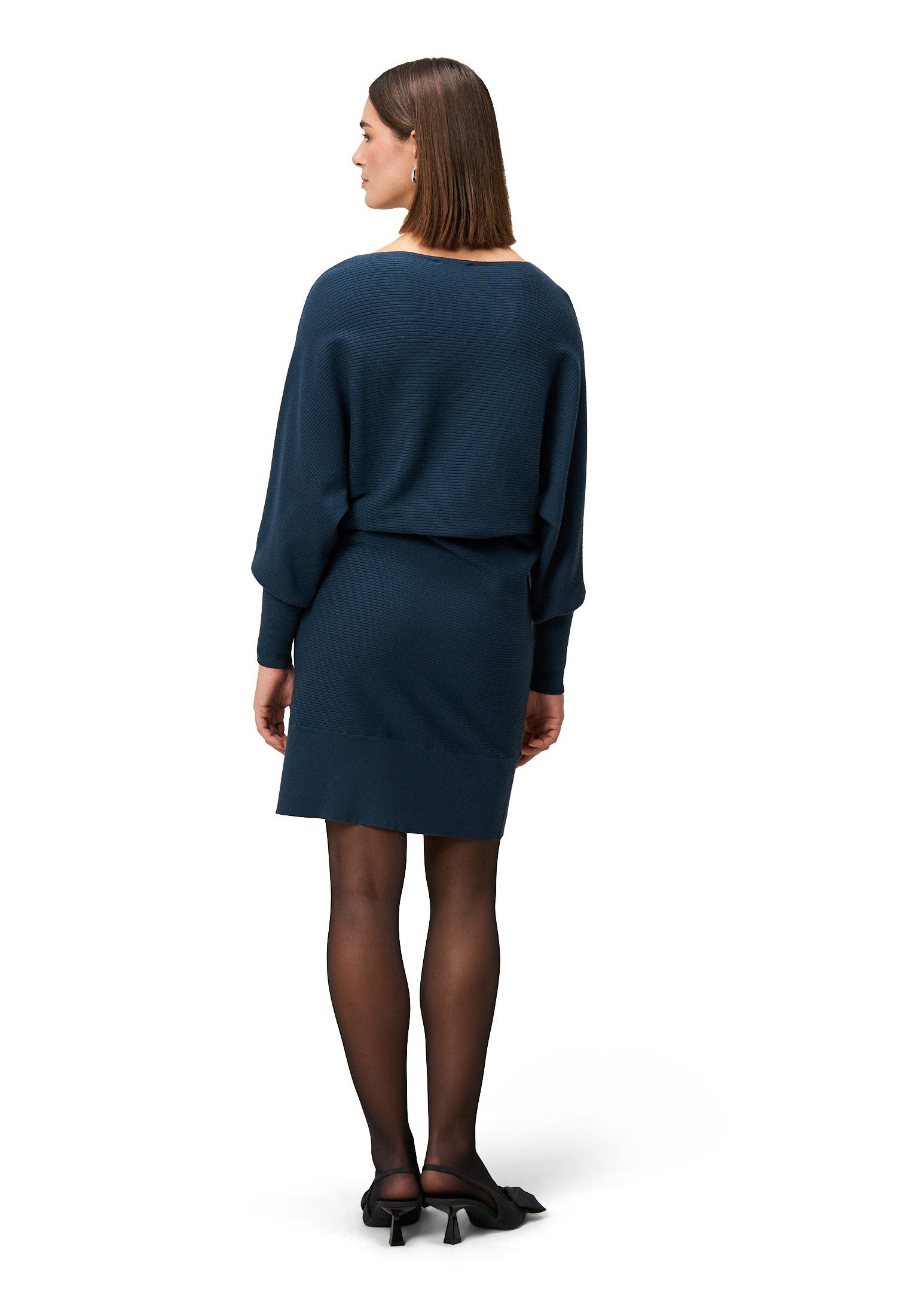 Zero Strickkleid Damen strukturiert U-Boot Ausschnitt Plain/ohne Details