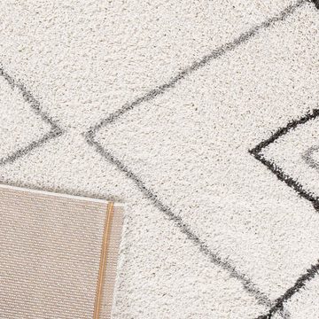 Hochflor-Teppich Rauten Muster, Vimoda, Rechteckig, Höhe: 30 mm, Teppichwohnzimmer, modern Design