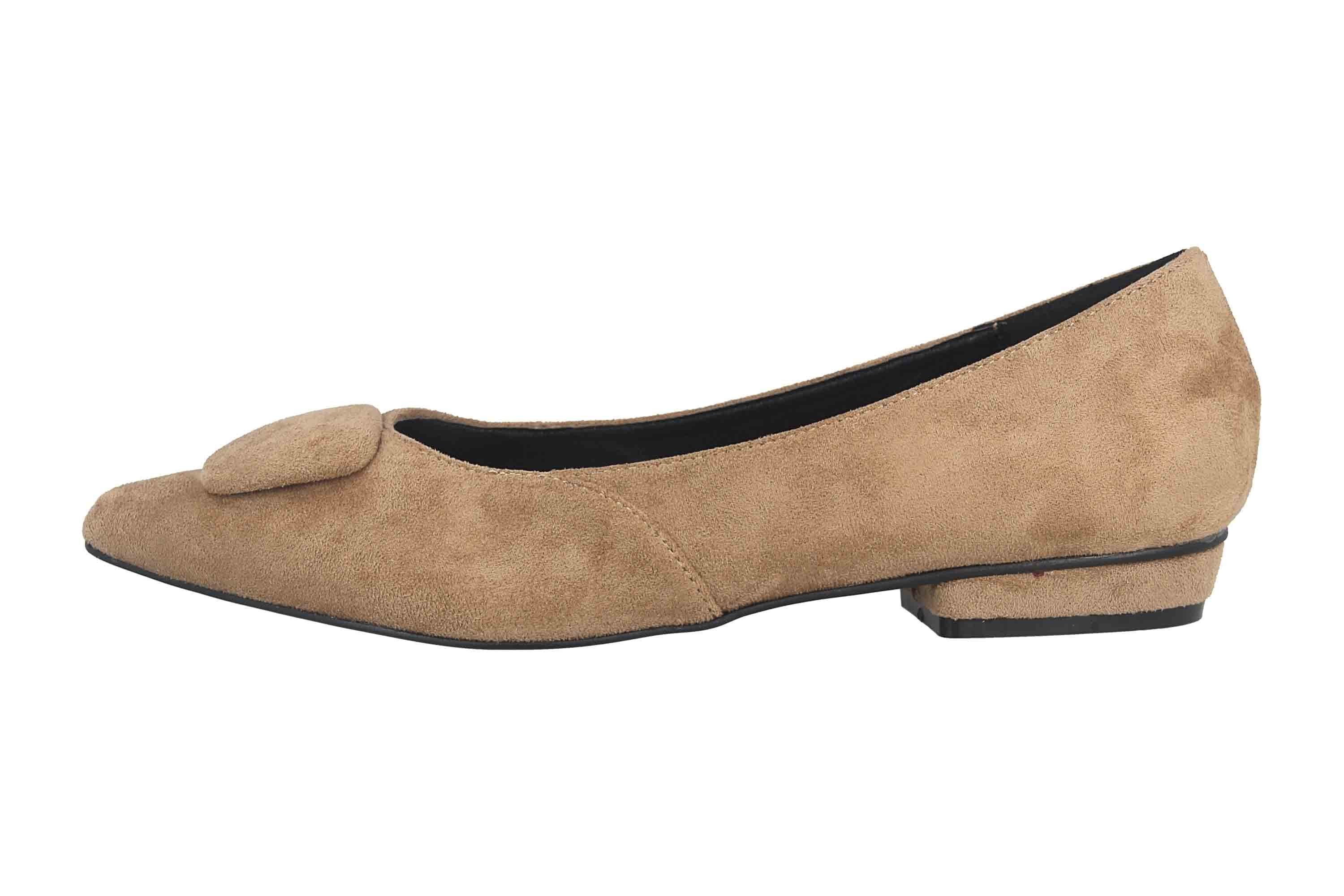 Andres Machado Beige Ante AM5541 Ballerina