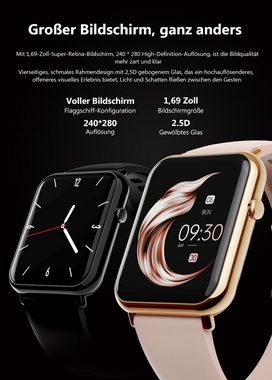 Bothergu Smartwatch (1.69 Zoll), Fitness Tracker Uhren,Pulsmesser Schrittzähler Aktivitätstracker