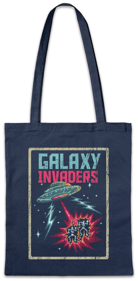 Beuteltasche Pixel Galaxy Invaders Stofftasche Gamer Gaming Games Pixel Retro