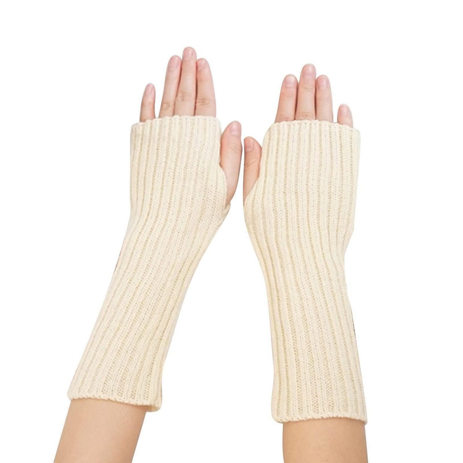 LuxusKollektion Armstulpen Damen Armstulpen Gestrickt Fingerlos (1-St)
