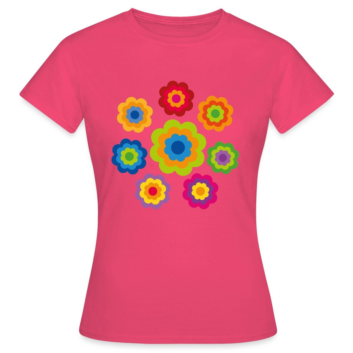 Spreadshirt T-Shirt 70er Jahre Hippie Flower Power Kostüm Blumen Outfit Fra günstig online kaufen