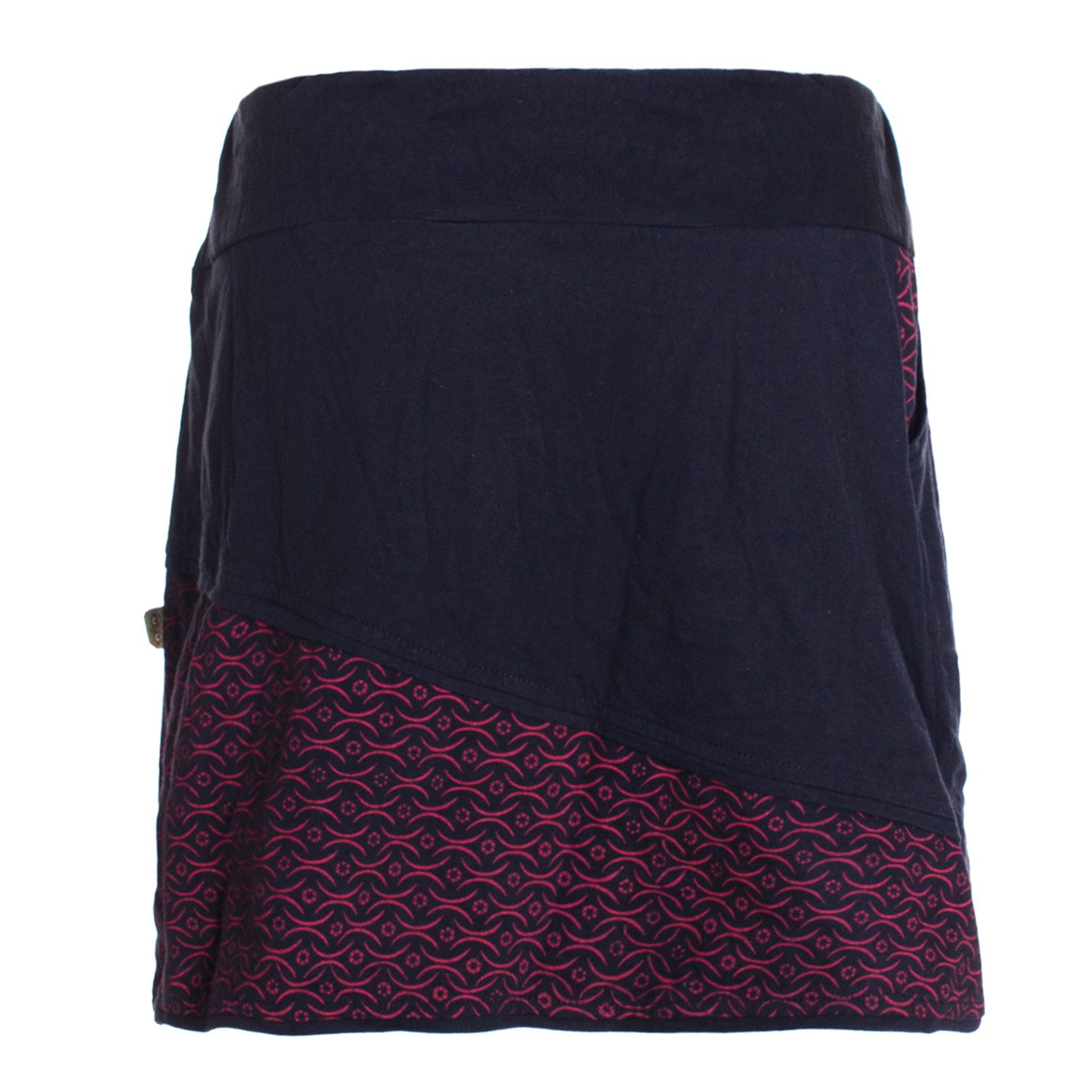 Vishes Minirock Damen A-Linie Rock Baumwolle uni einfacher Schnitt mit Tasc günstig online kaufen