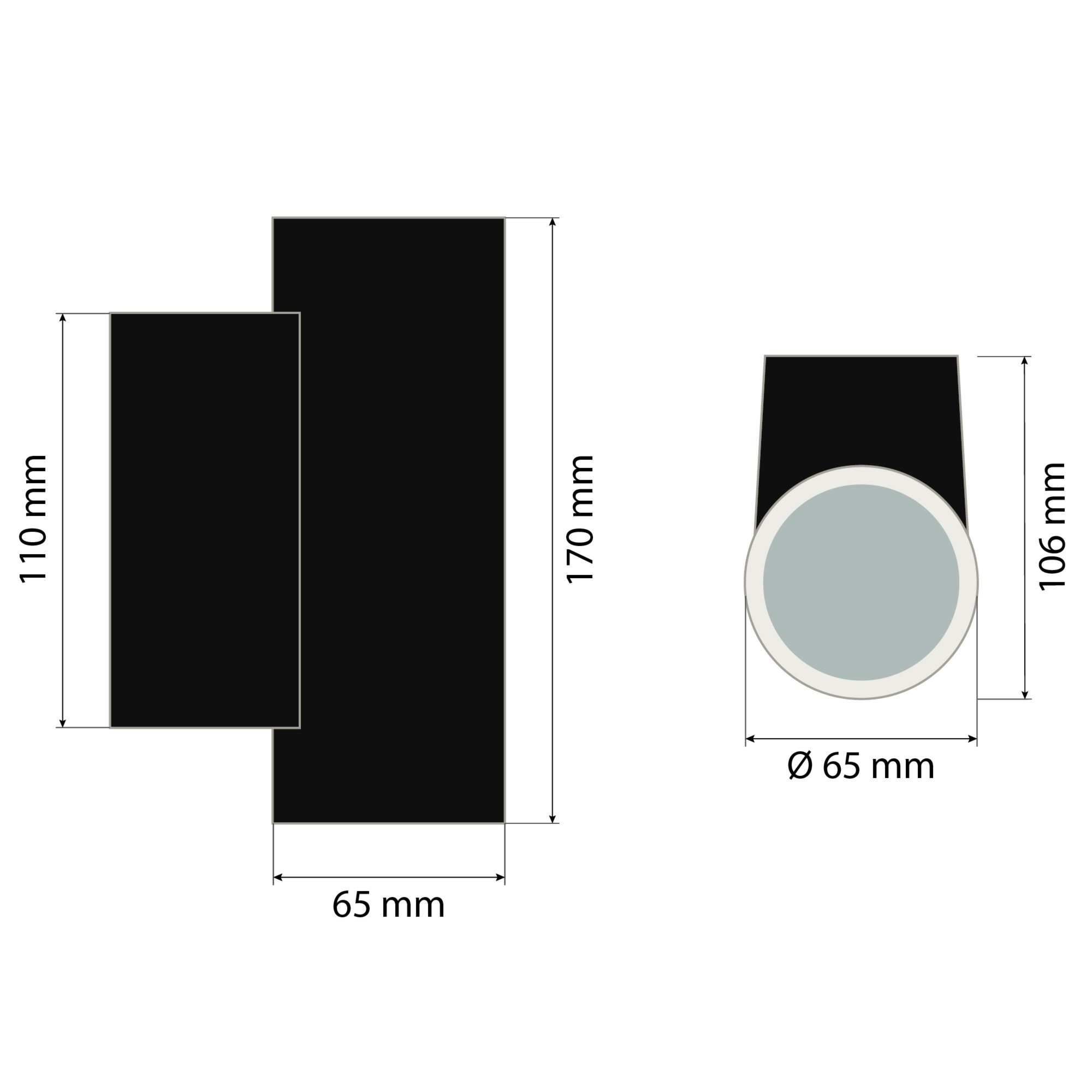 IP54 & Wandleuchte LED schwarz 2x Up Down GU10 ESMA LED Neutralweiß 3W, Aufbaustrahler mit SSC-LUXon Aussen