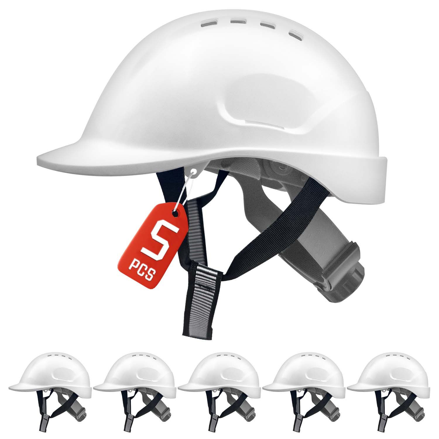 Mustbau Schutzhelm EN397 Sicherheitshelm, Arbeitshelm mit ABS-Material (5-tlg), Bauhelm, 52-66cm Einstellbar
