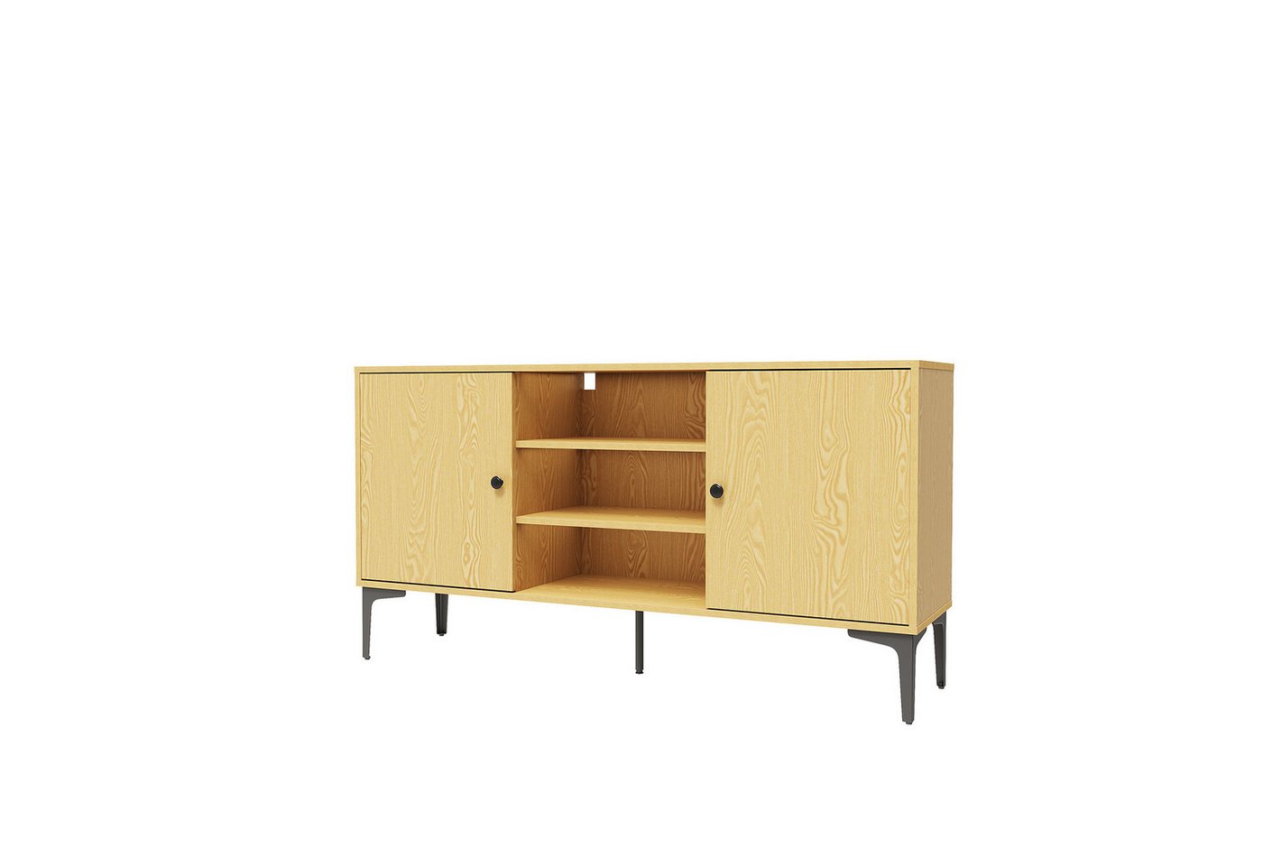 SONNI TV-Schrank Eichenfarbener TV-Stand mit mehreren Schränken.