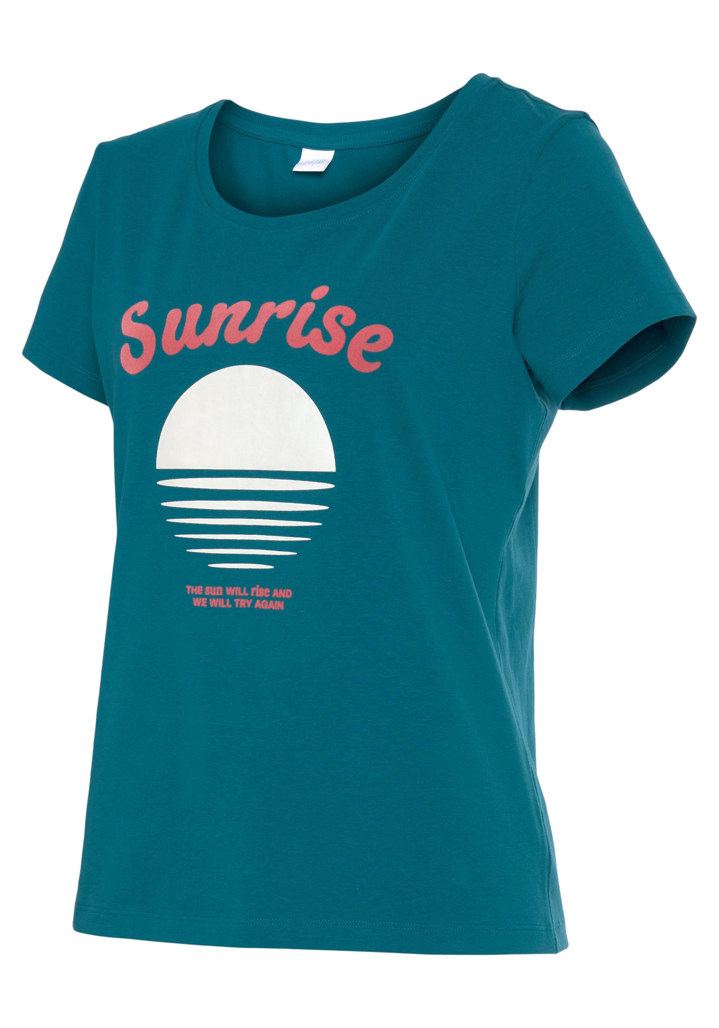 Vivance by Lascana Kurzarmshirt mit schönem Frontprint, Loungewear – Bild 5 von 5