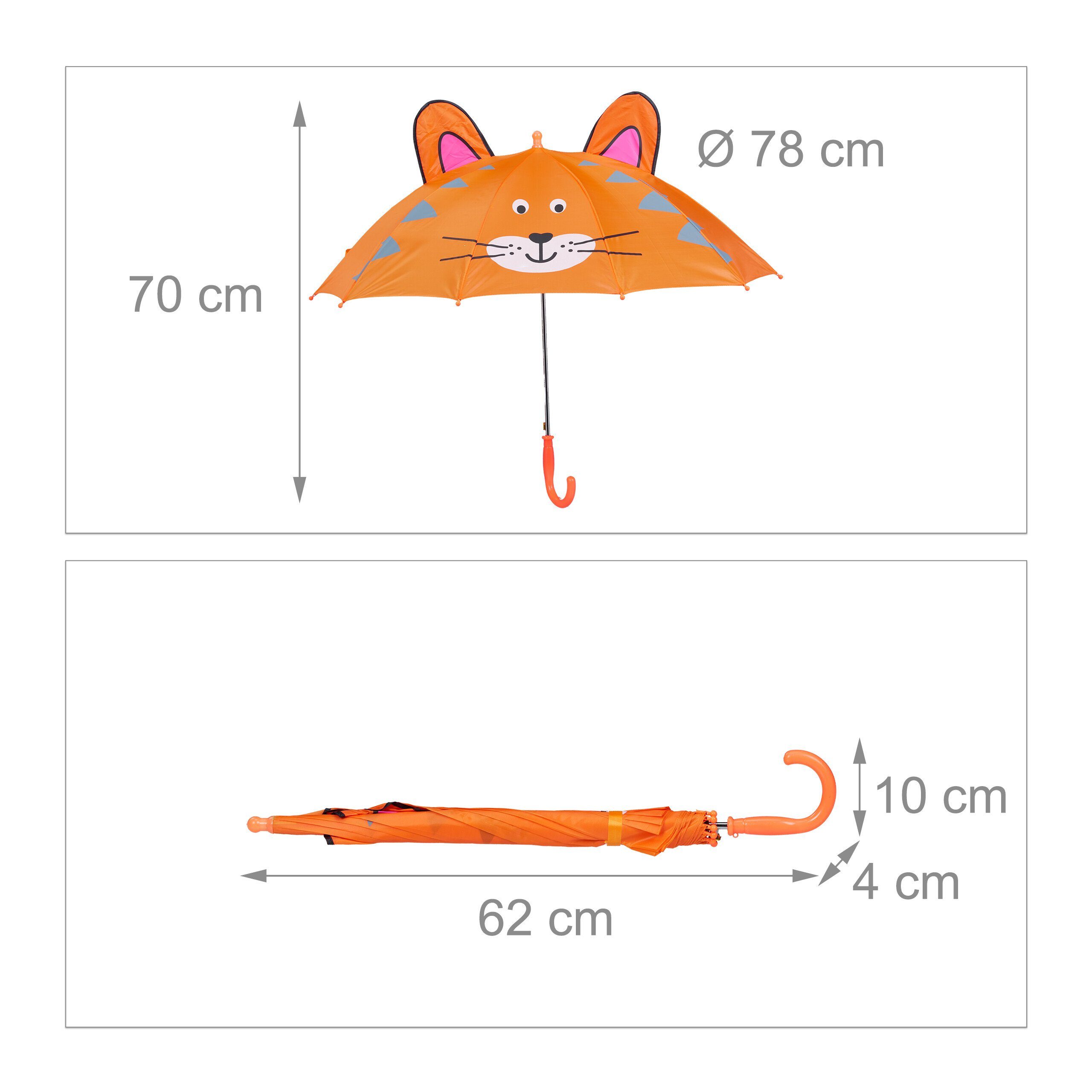 "Tiger" relaxdays Kinder Regenschirm Stockregenschirm