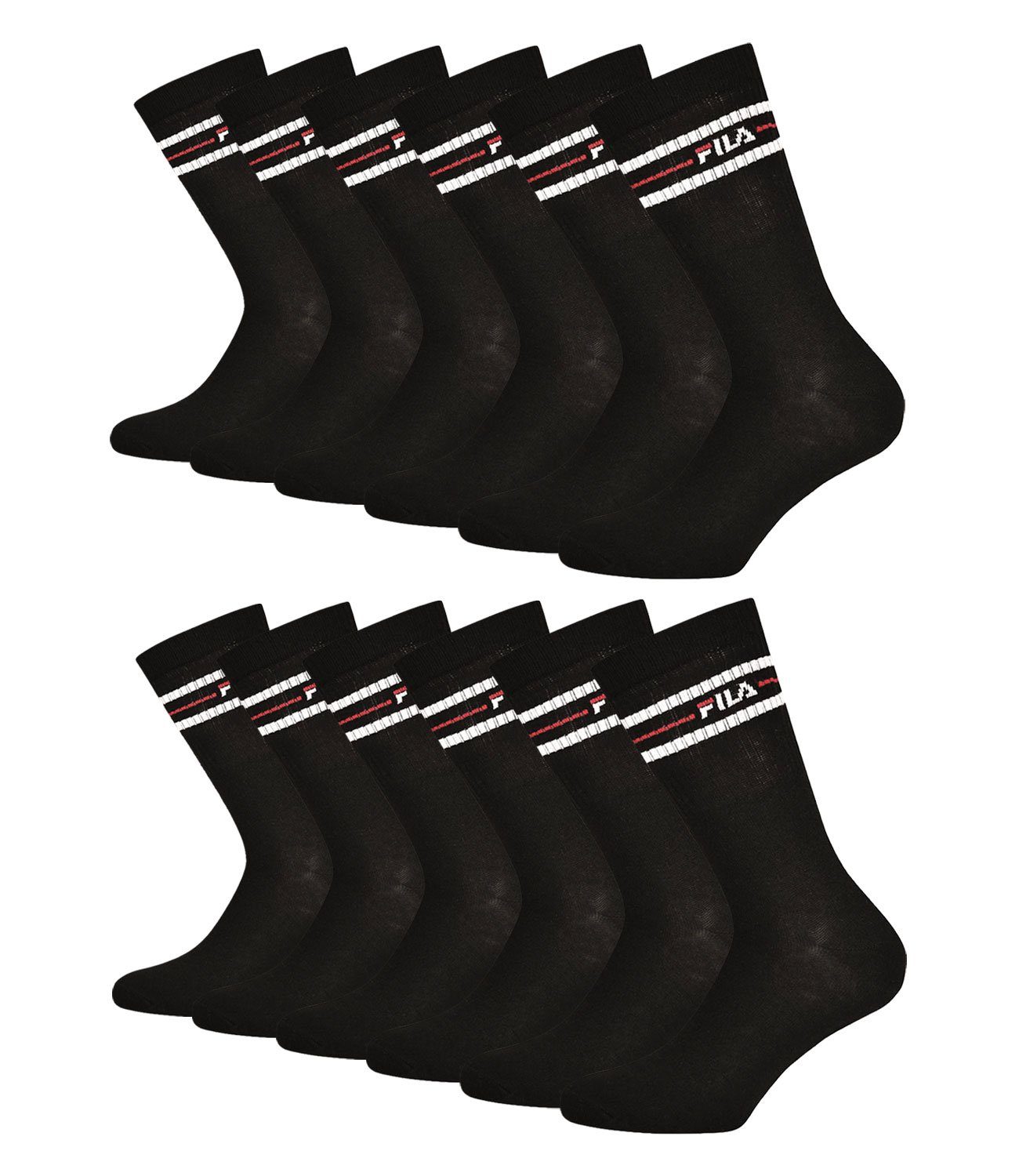 Fila Vintage Sportsocken mit weichen Tennissocken (6-Paar) 200 black Bündchen
