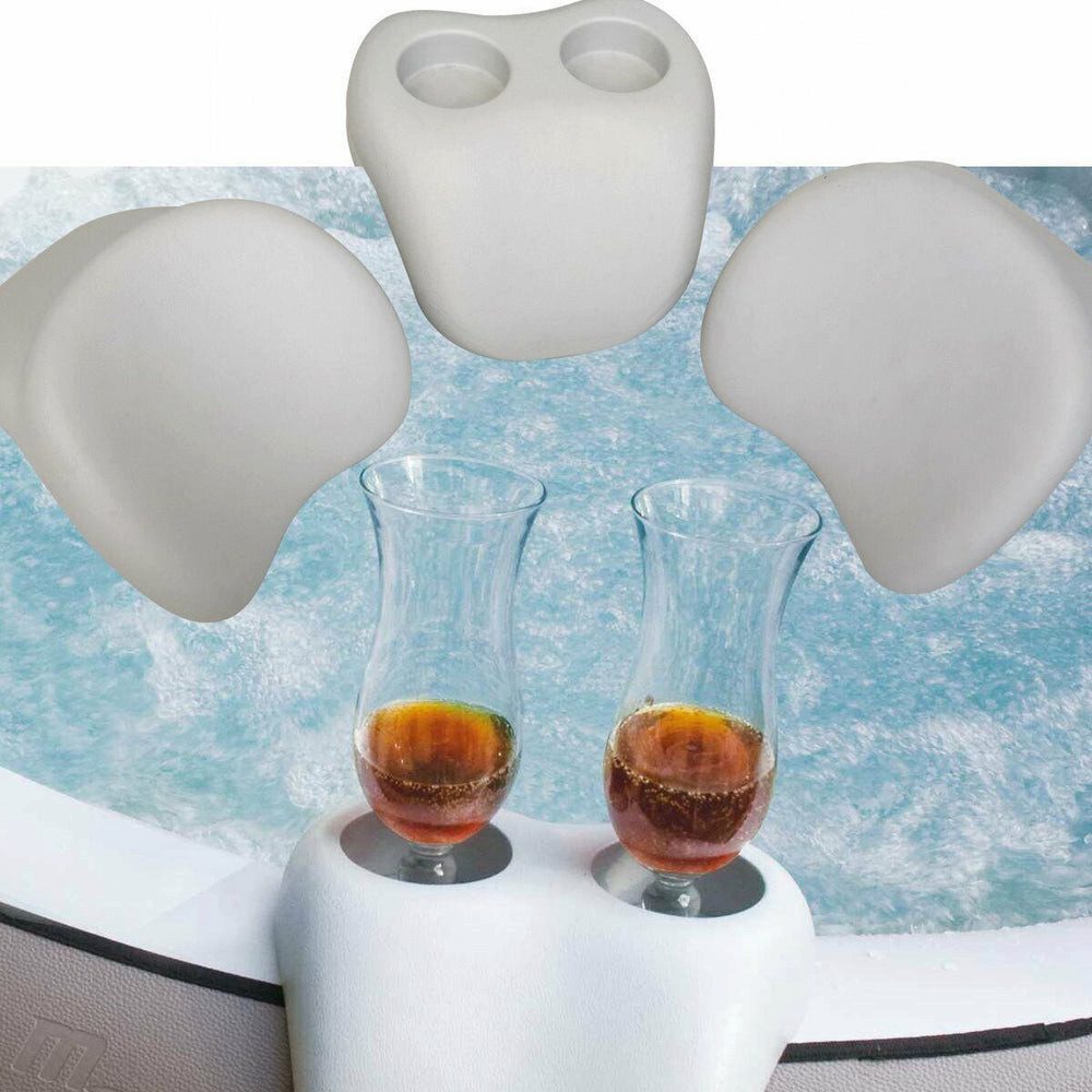 DEKO VERTRIEB BAYERN Whirlpoolkopfstütze 2 Nackenkissen+Getränkehalter günstig online kaufen