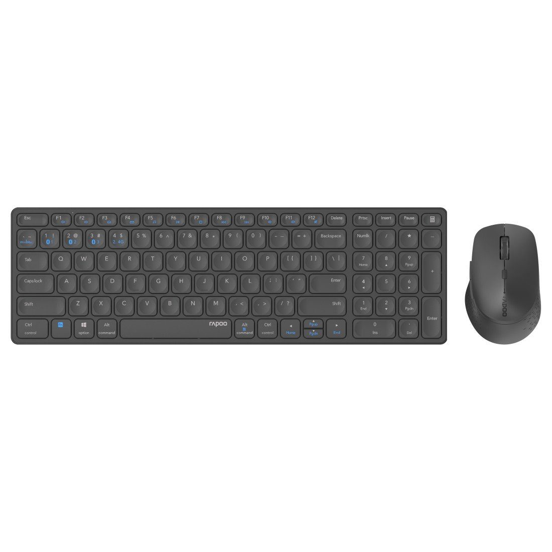 Rapoo 9700M kabelloses Tastatur-Maus-Set, Bluetooth, 2.4 GHz, 1600 DPI Tastatur- und Maus-Set