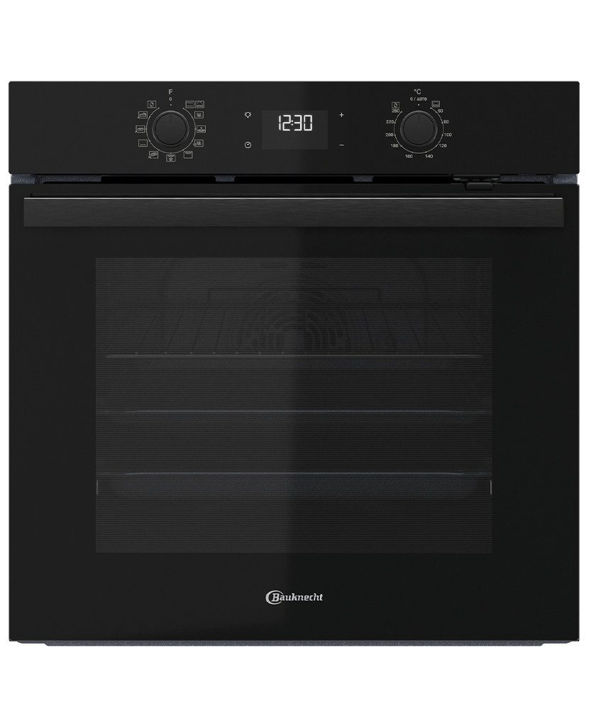 BAUKNECHT Einbaubackofen BBA285HU0K, Heißluftbackofen mit 12 Funktionen