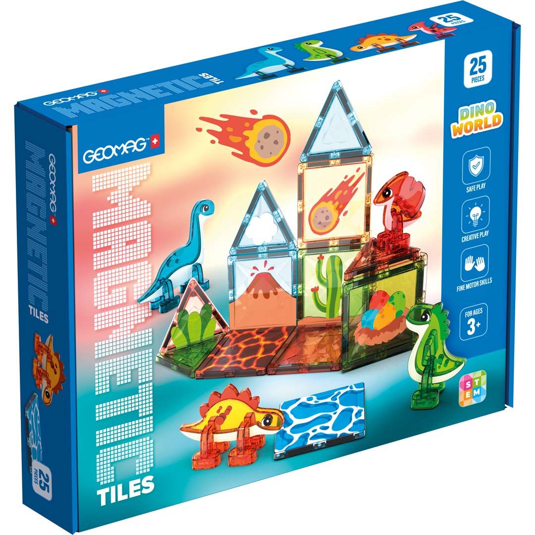 Geomag™ Magnetic Tiles Dino World (4221) Magnetspielbausteine, (25 St)