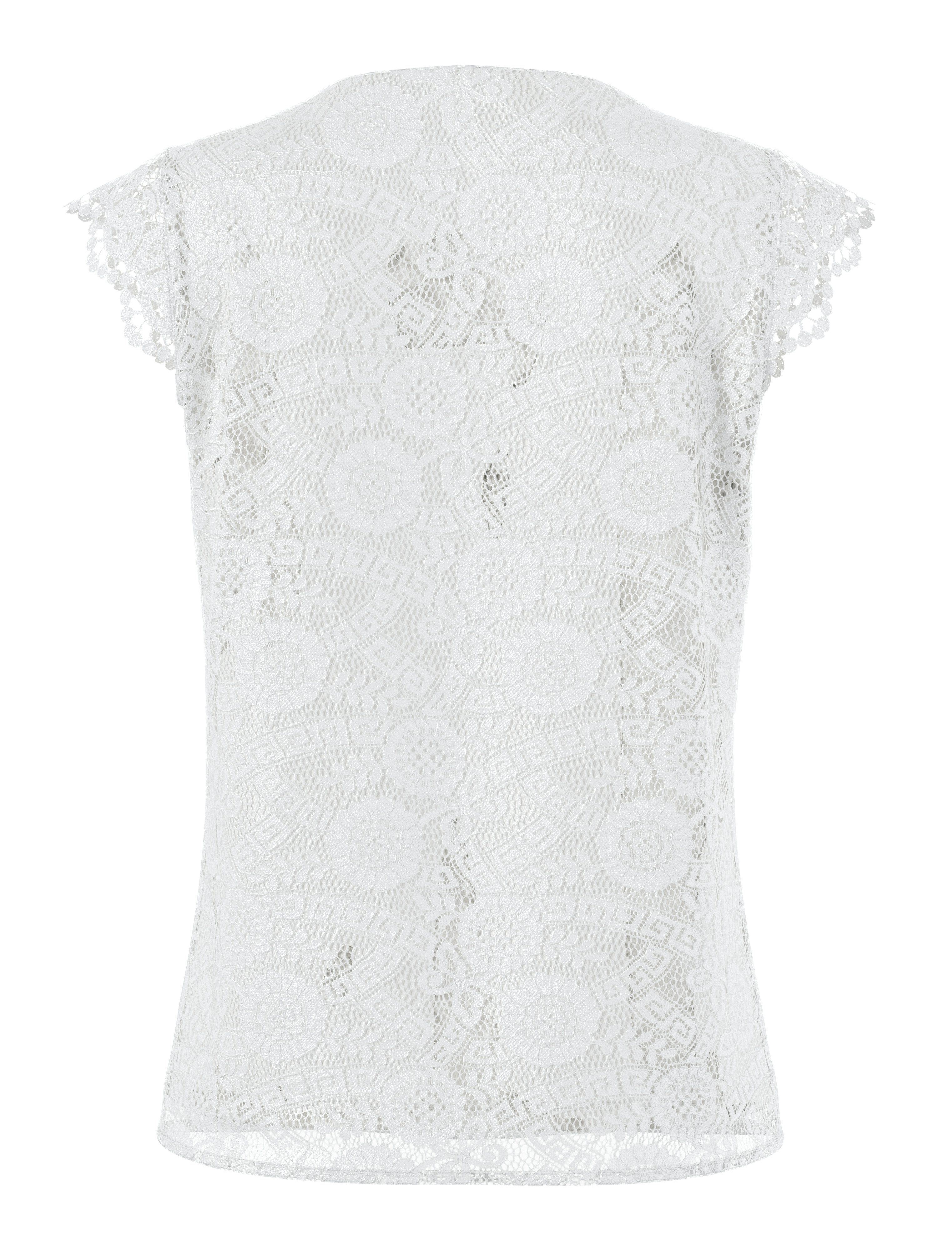 pieces Spitzentop PCOLLINE SL LACE V-NECK günstig online kaufen