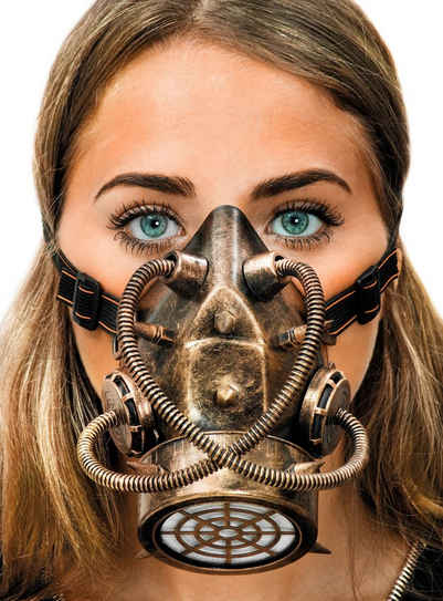 Metamorph Verkleidungsmaske Steampunk Maske bronze, Stimmungsvolle Maske für Steampunk, Fantasy und Sci-Fi