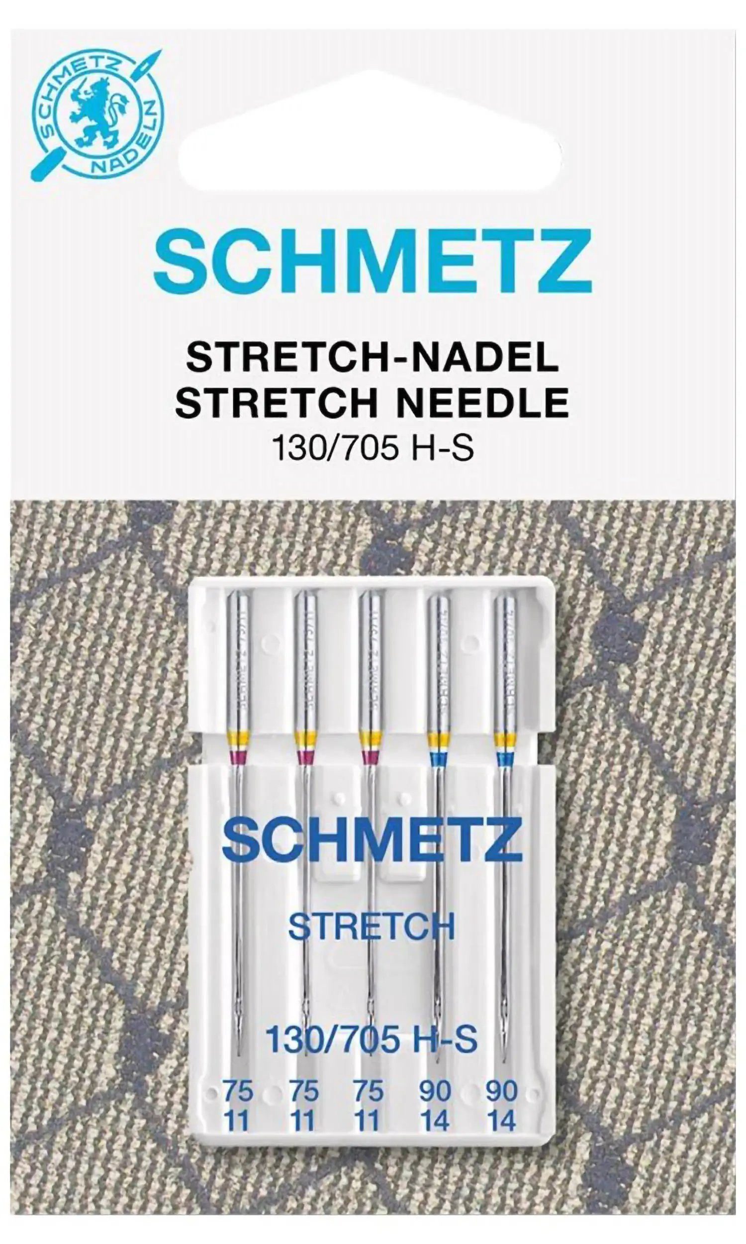 Stofferia Stoff Nähmaschinennadeln Schmetz 130/705 Stretch 75+90, Meterware