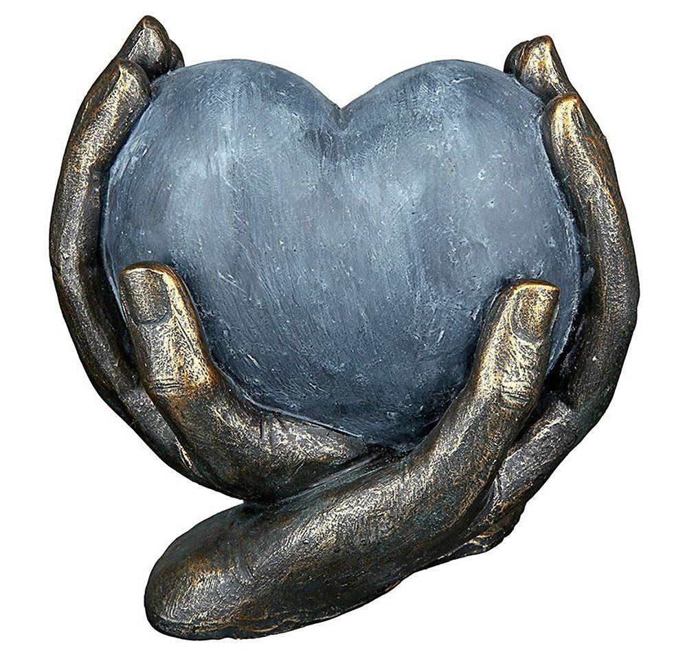 Skulptur Herzfigur von Skulptur gehalten zwei Herz, NAME Händen, NO