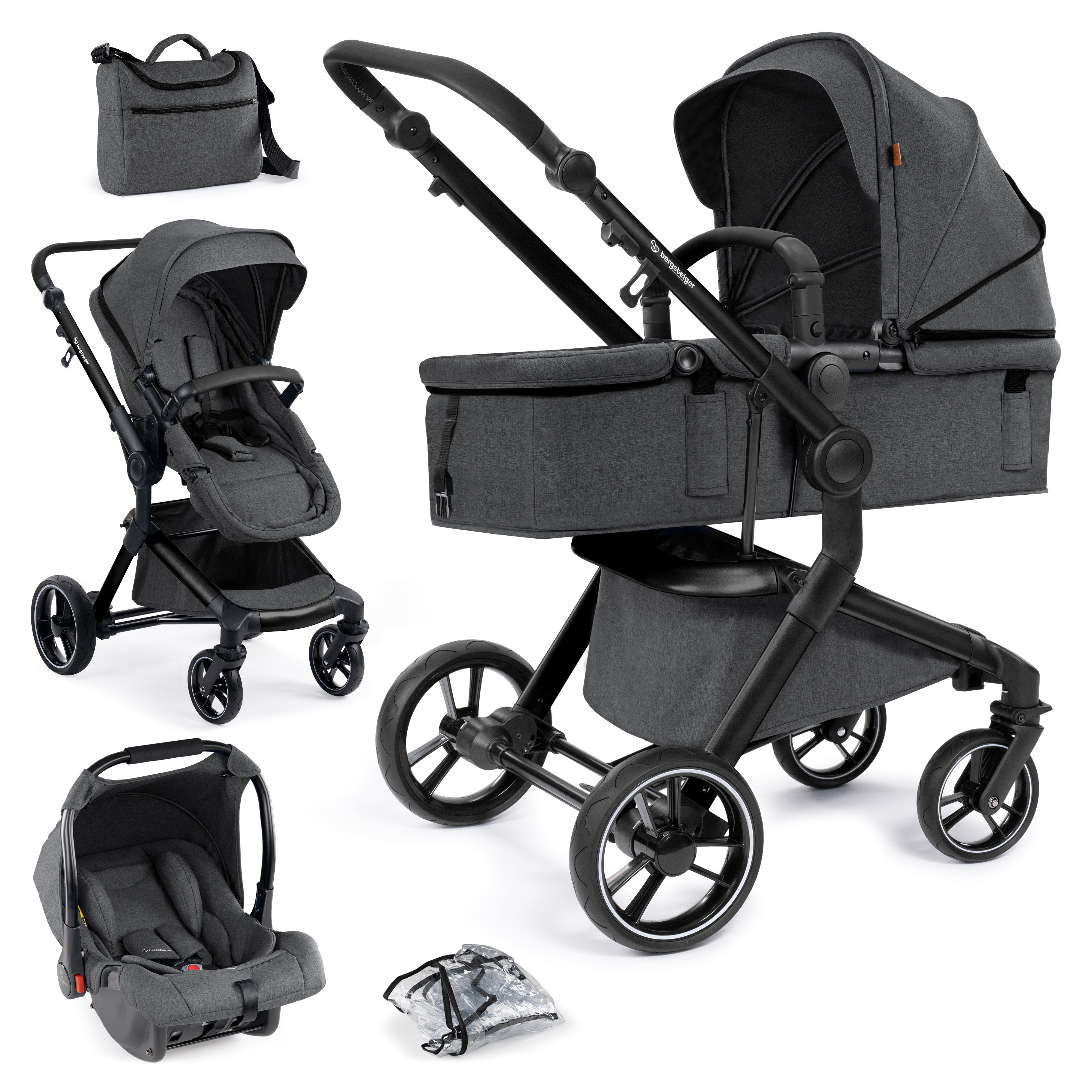 Kombi-Kinderwagen Bergsteiger Kinderwagen Lugo Kombikinderwagen 3in1/4in1