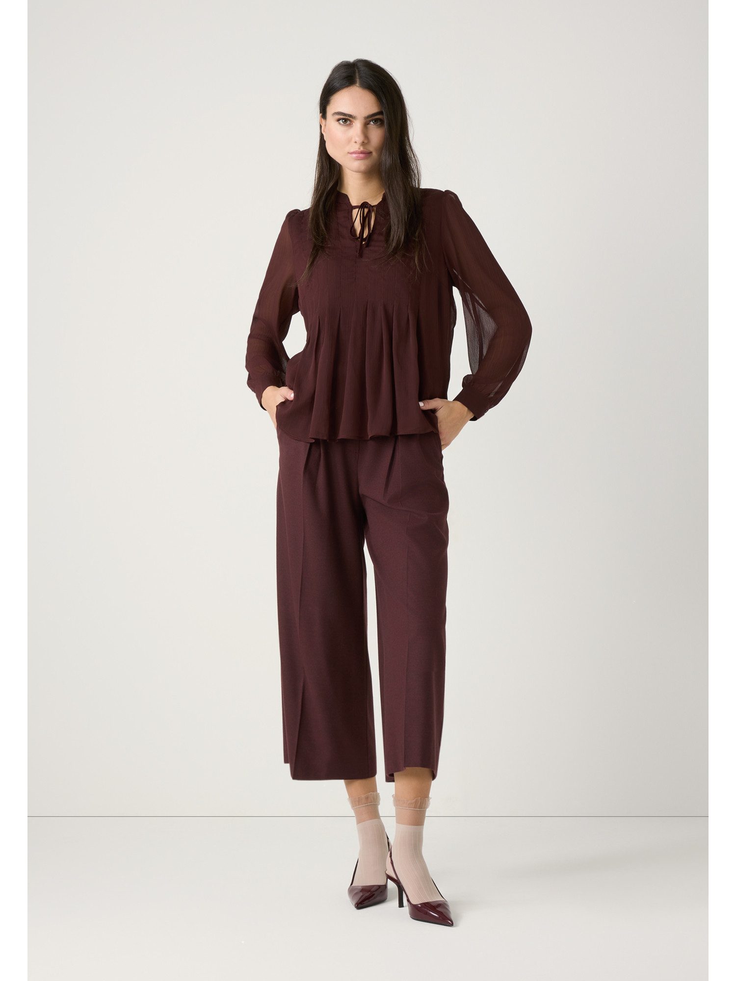 MORE&MORE Langarmbluse leichte, feminine Chiffonbluse günstig online kaufen