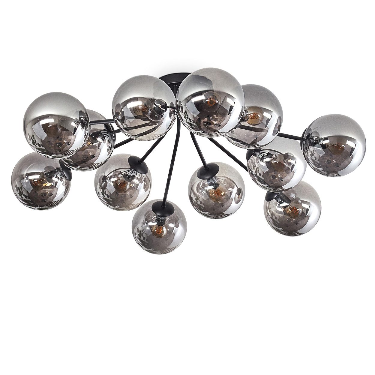 hofstein Deckenleuchte Deckenlampe aus Metall/Glas in günstig online kaufen