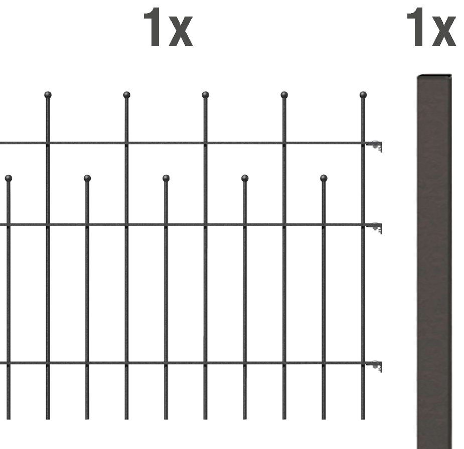 Alberts Metallzaun Anbauset Madrid, Höhe: 49,5, 73,5 und 98,5 cm, Breite: 200 cm, zum Aufschrauben