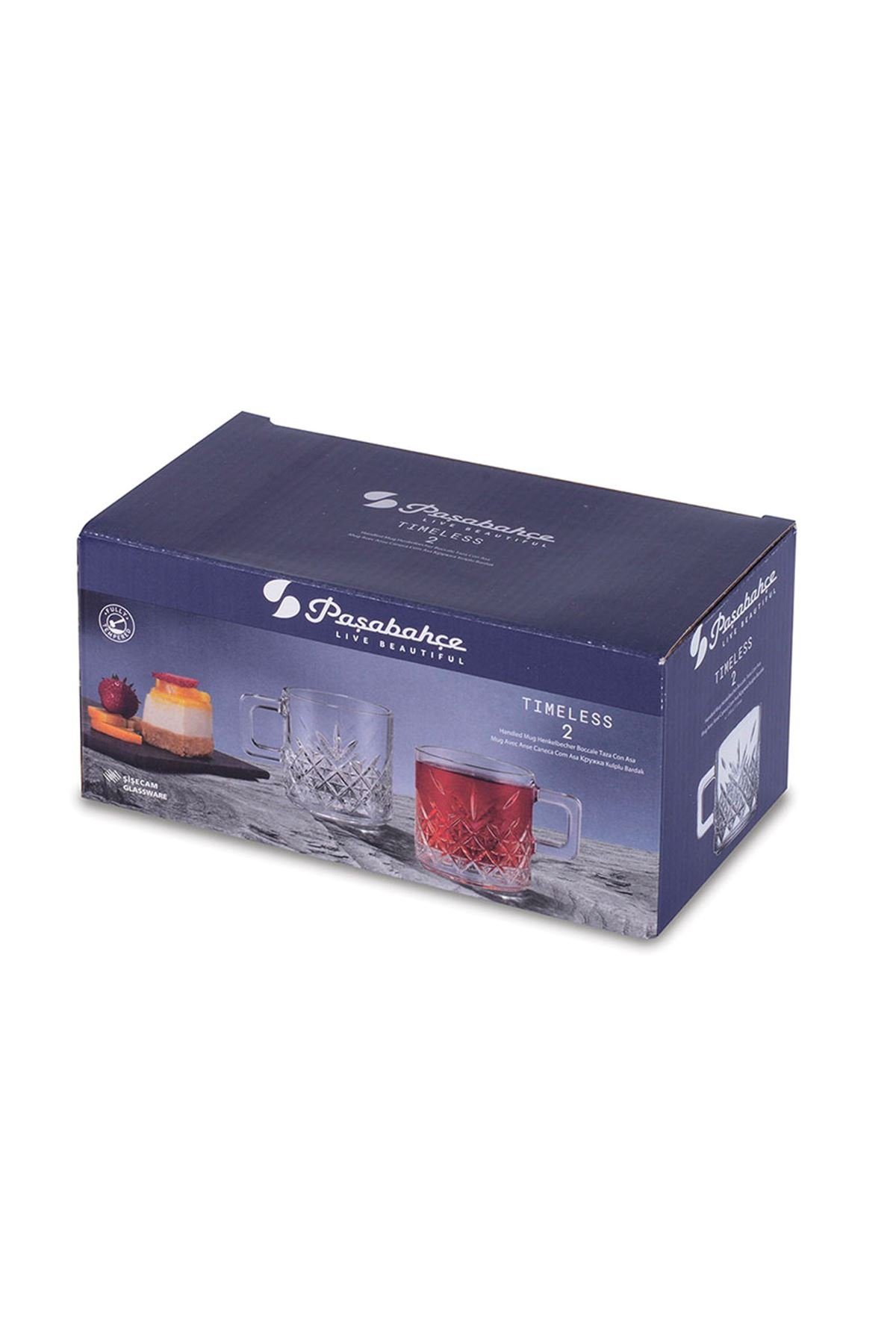 Pasabahce Teeglas Timeless 2er-Gläser Set mit Henkel Teeglas Kaffeeglas – Bild 3 von 4