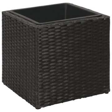 furnicato Hochbeet Garten-3-tlg. Poly Rattan Schwarz