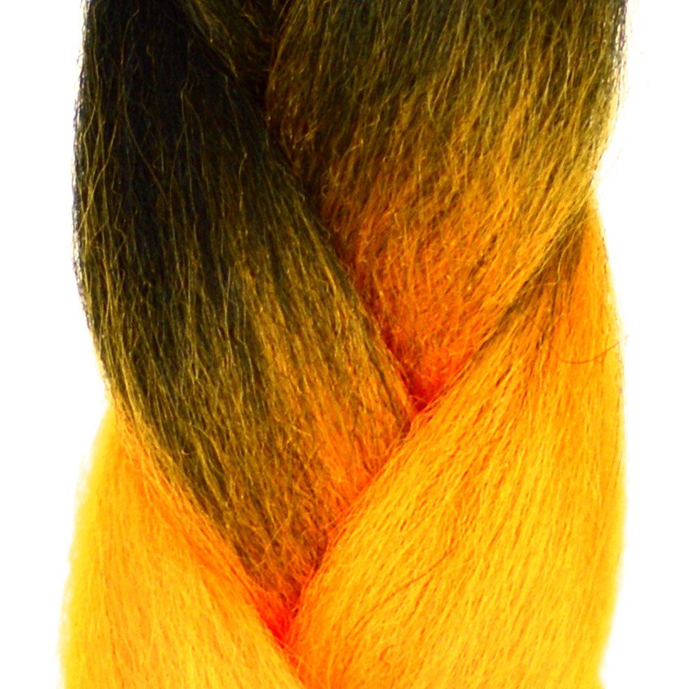 MyBraids 3er Pack BRAIDS! 2-farbig Flechthaar Braids Schwarz-Orange Jumbo 9-BY im Zöpfe YOUR Kunsthaar-Extension